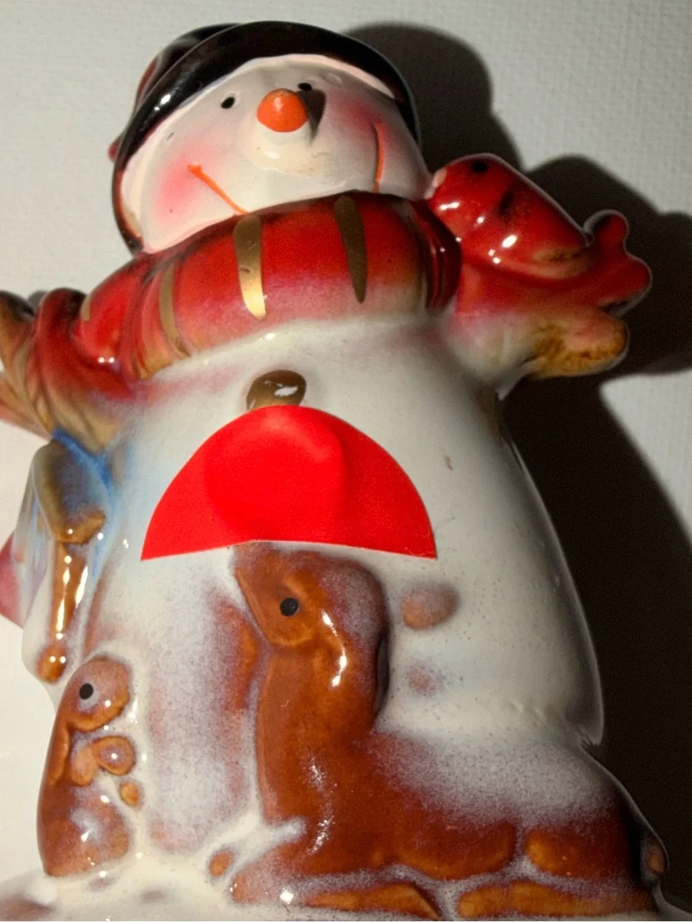 Holiday Ceramic Snowman Trinket Box